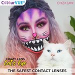 ColorVue Crazy-Kontaktlinsen - Cat Eye (2 St. 3-Monatslinsen) – mit Stärke