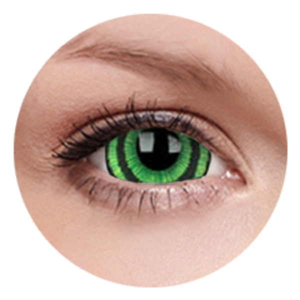 ColorVue Crazy  Kontaktlinsen 17 mm - Green Goblin (2 St. Jahreslinsen) – ohne Stärke