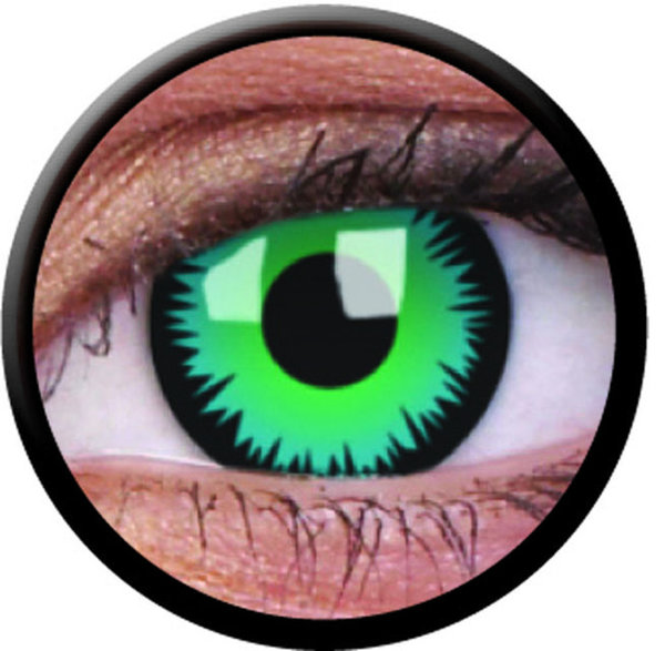 ColorVue Crazy Kontaktlinsen - Green Werewolf (2 St. Jahreslinsen) – ohne Stärke