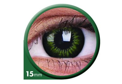 ColorVue Big Eyes - Party Green (2 St. 3-Monatslinsen) – mit Stärke
