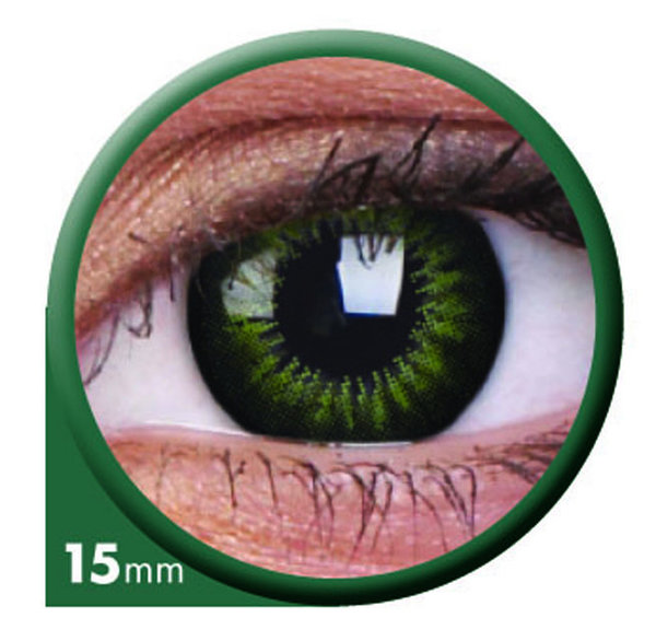 ColorVue Big Eyes - Party Green (2 St. 3-Monatslinsen) – ohne Stärke
