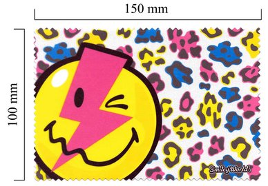 Mikrofaser Brillenputztuch Smiley  – das Blitz