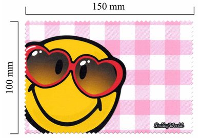 Mikrofaser Brillenputztuch Smiley  – rote Brille