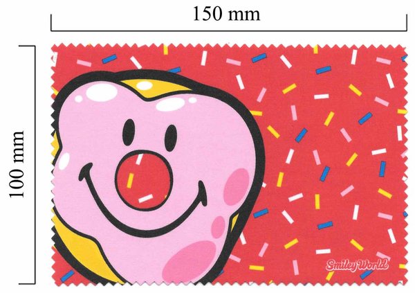 Mikrofaser Brillenputztuch Smiley  – der Clown