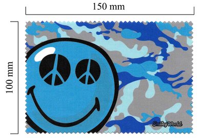 Mikrofaser Brillenputztuch Smiley  – Blau