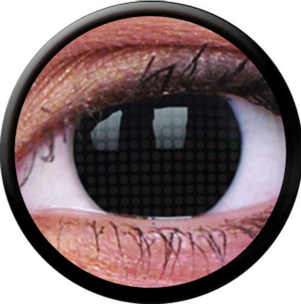 ColorVue Crazy Kontaktlinsen - Black Screen (2 St. Jahreslinsen) – ohne Stärke