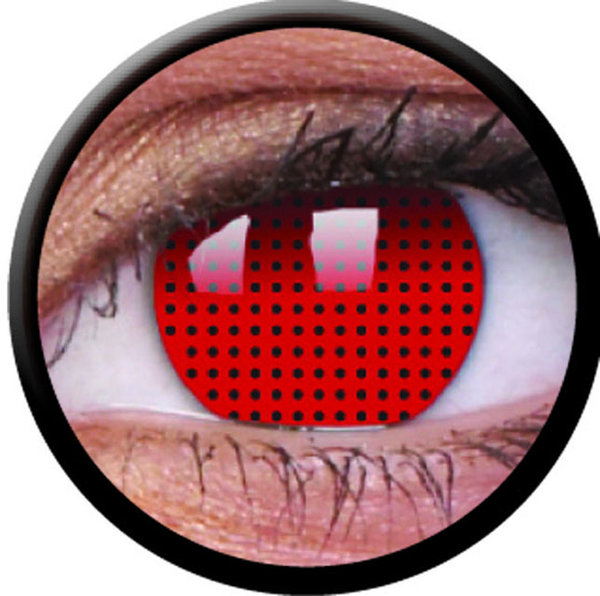 ColourVue Crazy Kontaktlinsen - Red Screen (2 St. Jahreslinsen) – ohne Stärke