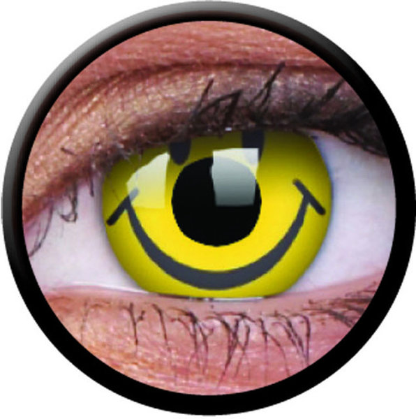 ColourVue Crazy Kontaktlinsen - Smiley (2 St. Jahreslinsen) – ohne Stärke