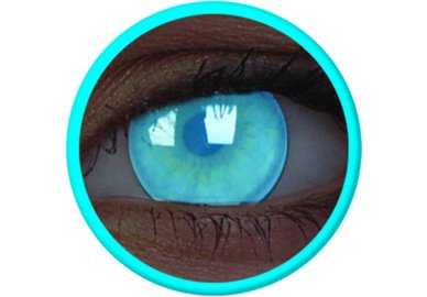 ColorVue Crazy Kontaktlinsen UV leuchtend - Electric Blue (2 St. Jahreslinsen) – ohne Stärke