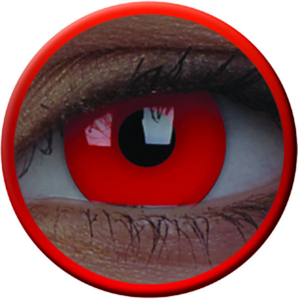 ColorVue Crazy Kontaktlinsen UV leuchtend - Glow Red (2 St. Jahreslinsen) – ohne Stärke