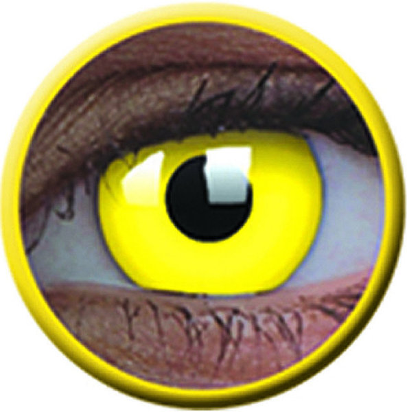 ColorVue Crazy Kontaktlinsen UV leuchtend - Glow Yellow (2 St. Jahreslinsen) – ohne Stärke